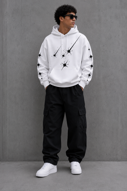Outfit completo con Canguro Oversize Blanco KYROS